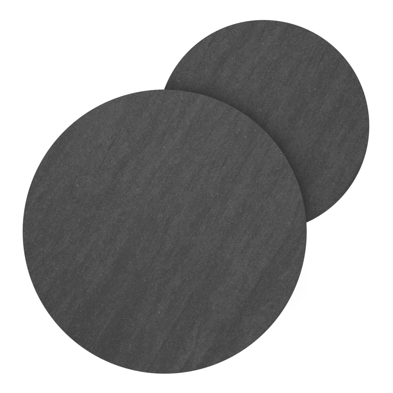 Lacrima loungetafels in zwart aluminium en basalt black volkeramiek - Dia. 85/65 x H 35/30 cm