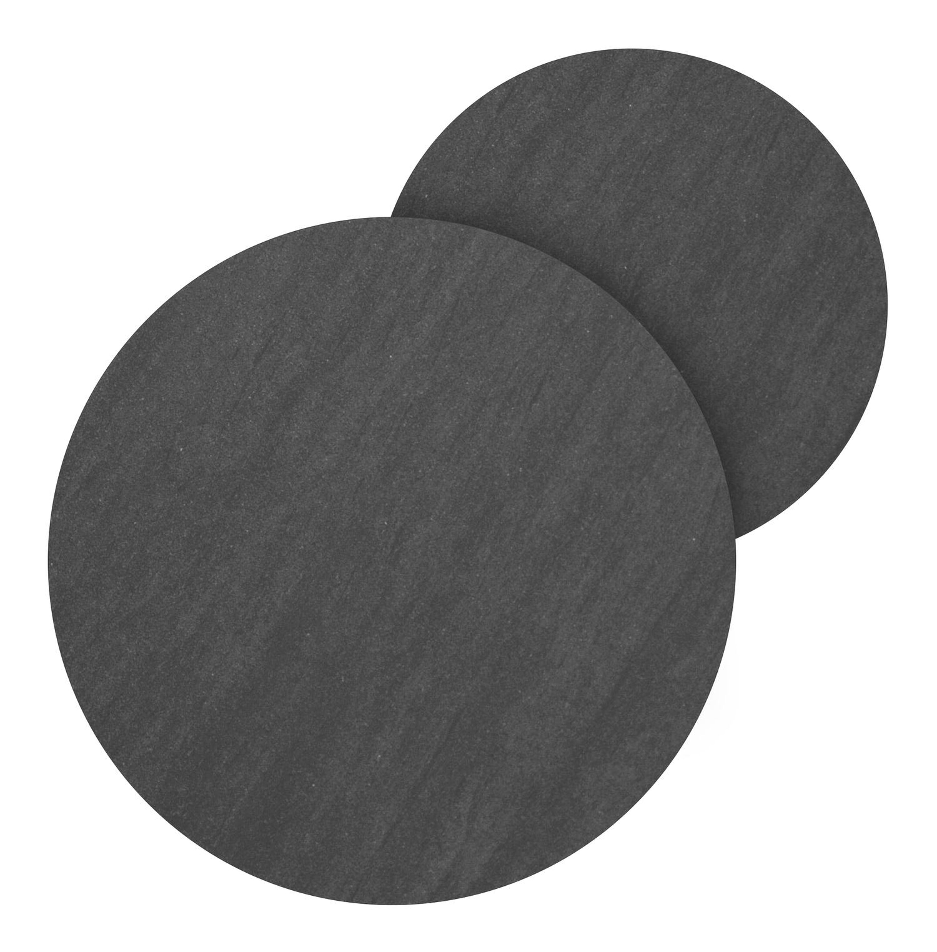 Tables basses Lacrima en aluminium noir et céramique pleine basalt black - Diam. 85/65 x Haut. 35/30 cm