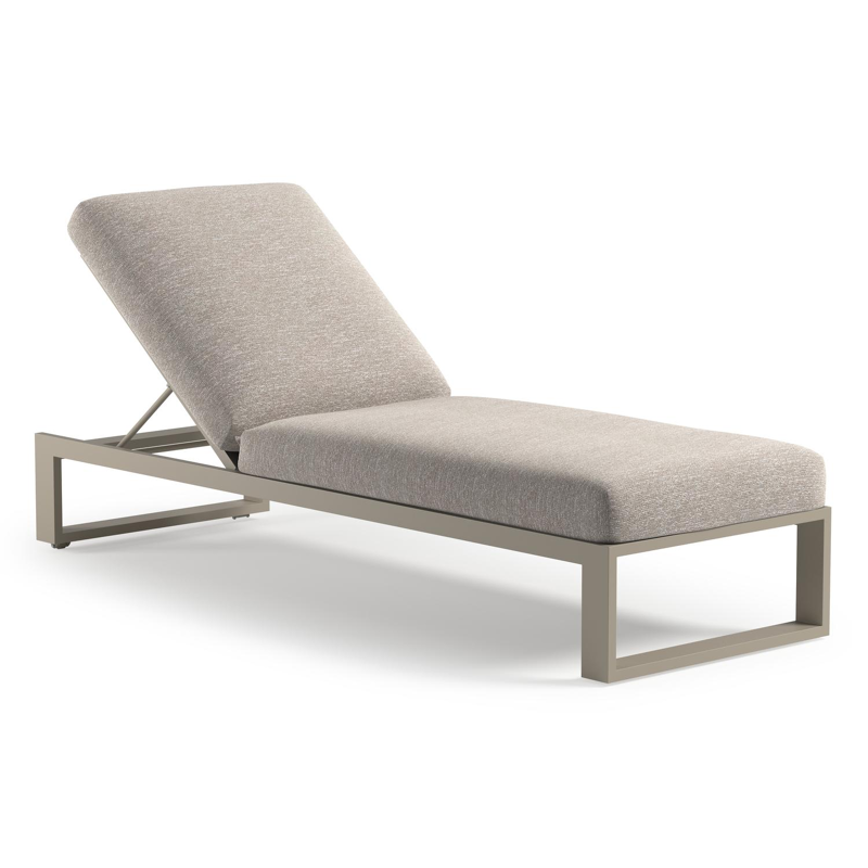 Chaise longue réglable Verato en aluminium beige avec tundra sand all weather sunbrella® luxe coussin