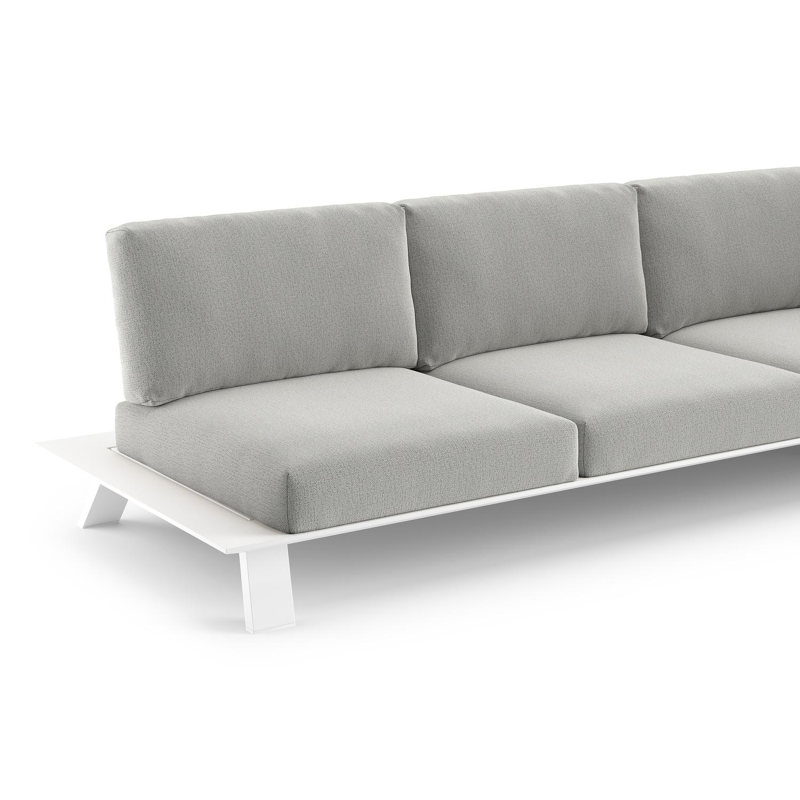 Cesano loungeset in wit aluminium met savane nimbus all weather sunbrella® luxe kussens