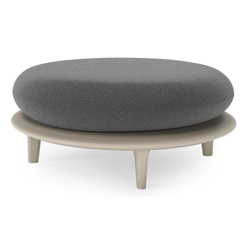 Bomero poef in beige aluminium met savane tornado all weather sunbrella® luxe kussen