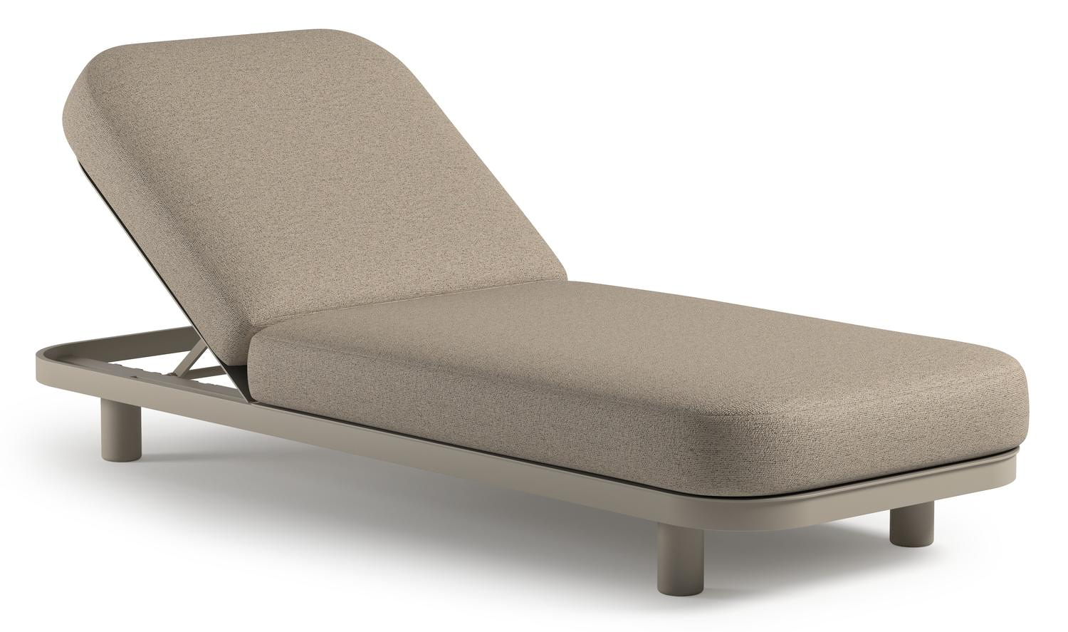Chaise longue réglable Donato en aluminium beige avec All Weather Cosytica marbella beige coussin