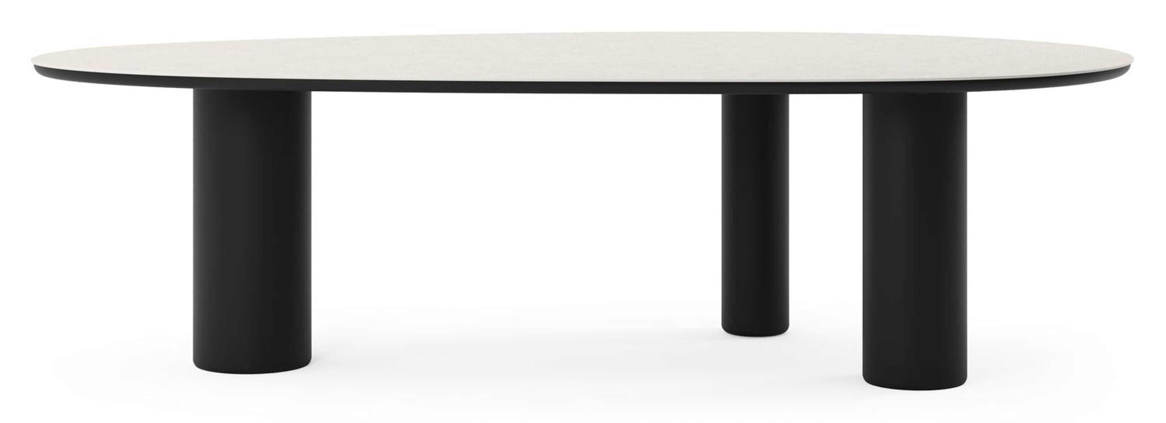 Amico tuintafel mango in zwart aluminium en volkeramiek Shilin - L 260 x B 130 x H 73.5 cm