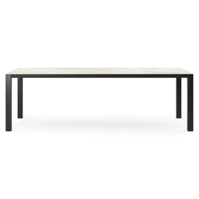 Table de jardin Como rectangulaire en aluminium noir et céramique pleine Rapolano Lg. 240 x Lrg. 100 cm