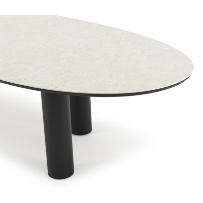 Organo tuintafel organisch in zwart aluminium en volkeramiek shilin - L 320 x B 120 x H 74 cm