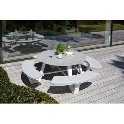 Set van 4 Rondino zitkussens in all weather sunbrella® luxe lopi ash