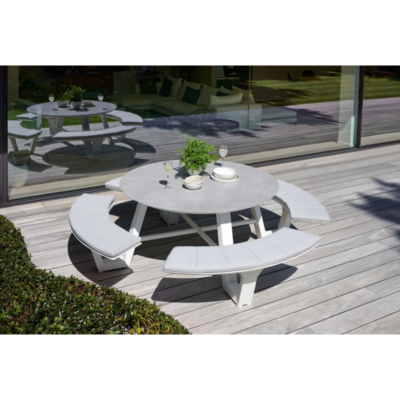 Set van 4 Rondino zitkussens in all weather sunbrella® luxe lopi ash