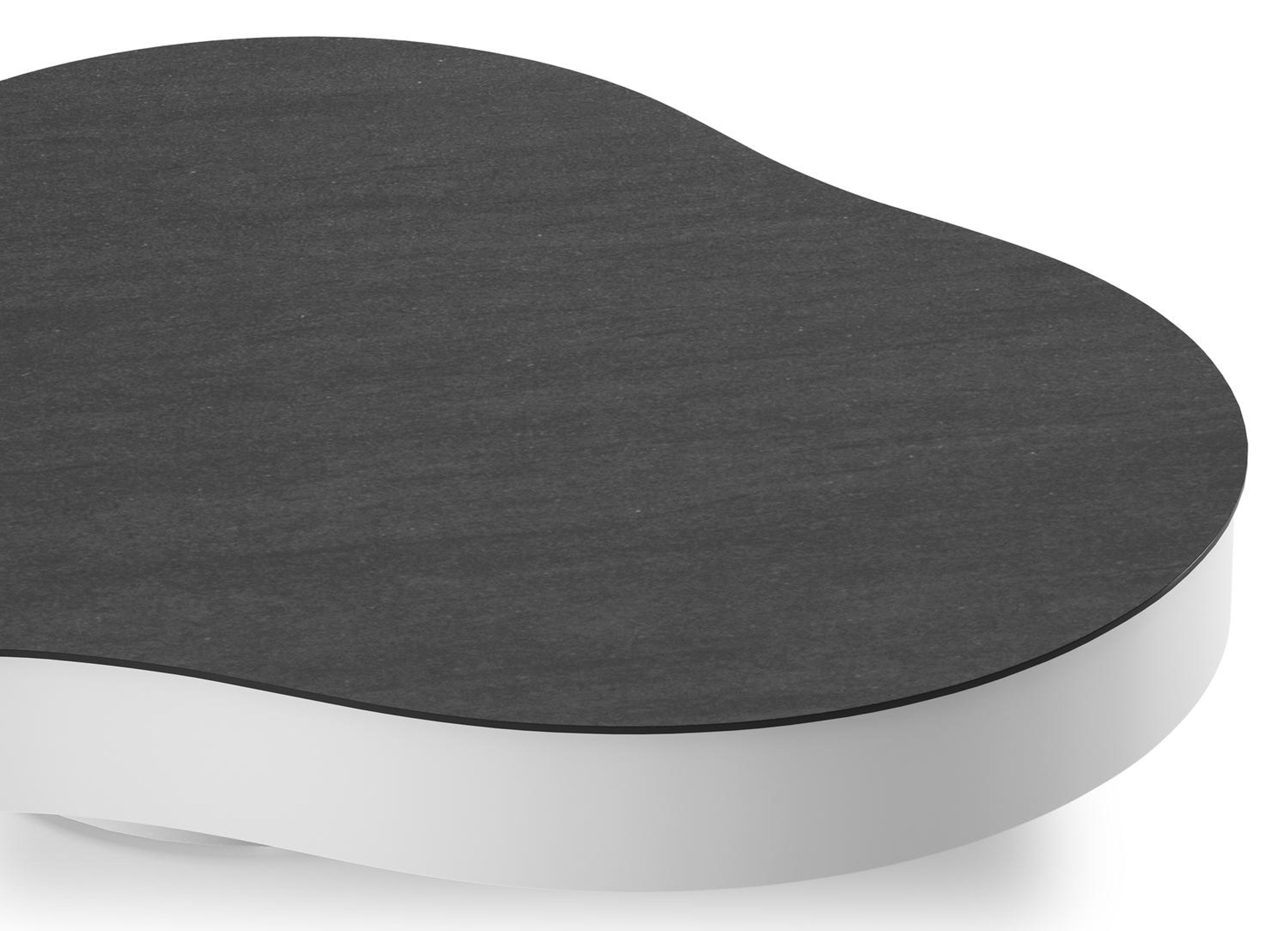 Lomano loungetafel cloud in wit aluminium en volkeramiek Basalt Black - L 131 x B 108 x H 25 cm
