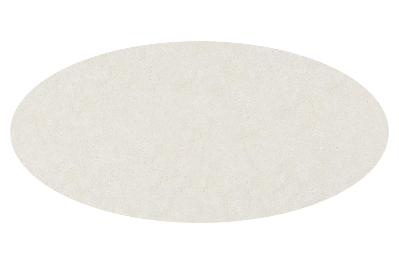 Amico tuintafel ovaal in beige aluminium en volkeramiek Shilin - L 260 x B 125 x H 73.5 cm