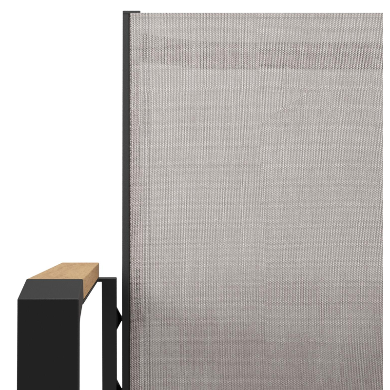 Ensemble de jardin Toma en aluminium noir et polywood avec 8 chaises de jardin empilable Bahia
