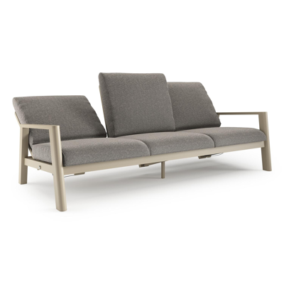 Cirello loungebank in beige aluminium met chartres drizzle all weather sunbrella® luxe kussen