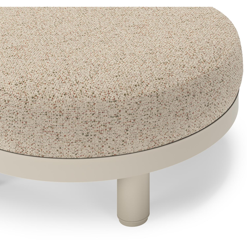 Donato lounge poef in beige aluminium met all weather cosytica Bora Jungle kussen