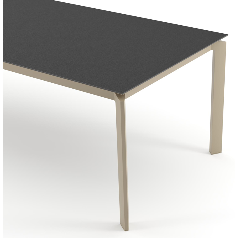 Cirello tuintafel rechthoekig in beige aluminium en volkeramiek Nero Black - L 240 x B 100 x H 74.5 cm