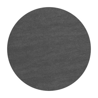 Fano low dining loungetafel rond in beige aluminium en volkeramiek Basalt Black - Dia. 65 x H 40 cm