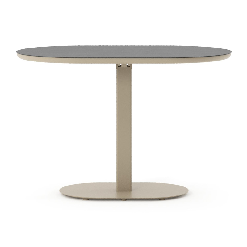 Table de jardin Teramo inclinable bombo en aluminium beige et céramique pleine Basalt Black - Lg. 110 x Lrg. 70 x Haut. 73.7 cm
