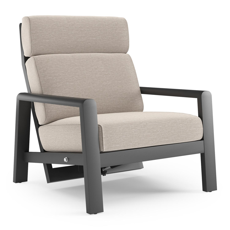 Fauteuil de jardin Cosenzo en aluminium noir et coussins en all weather sunbrella® luxe slow farafra