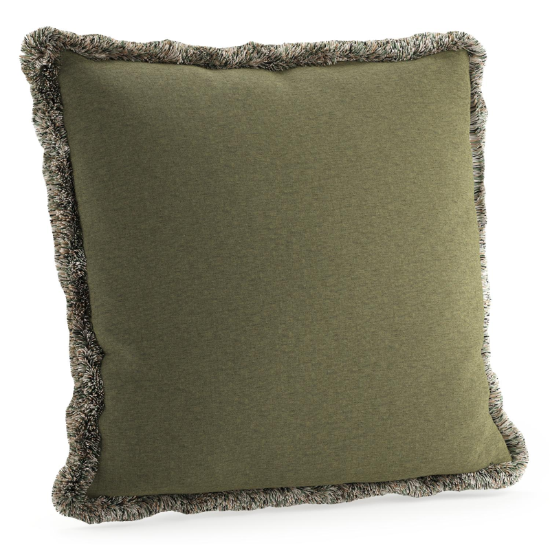 Sierkussen met franjes 55 x 55 cm in all weather sunbrella luxe heritage leaf