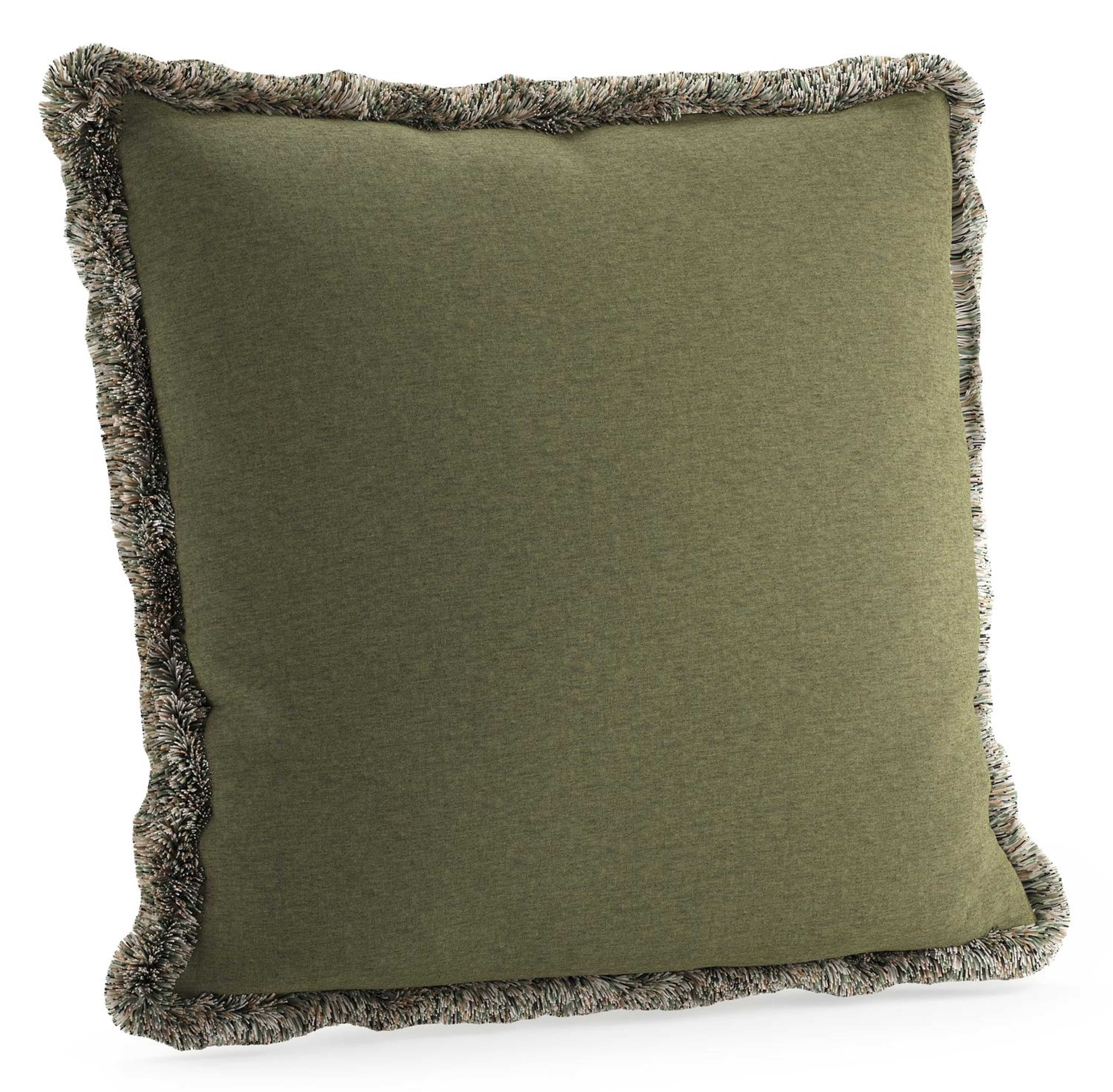 Sierkussen met franjes 55 x 55 cm in all weather sunbrella luxe heritage leaf