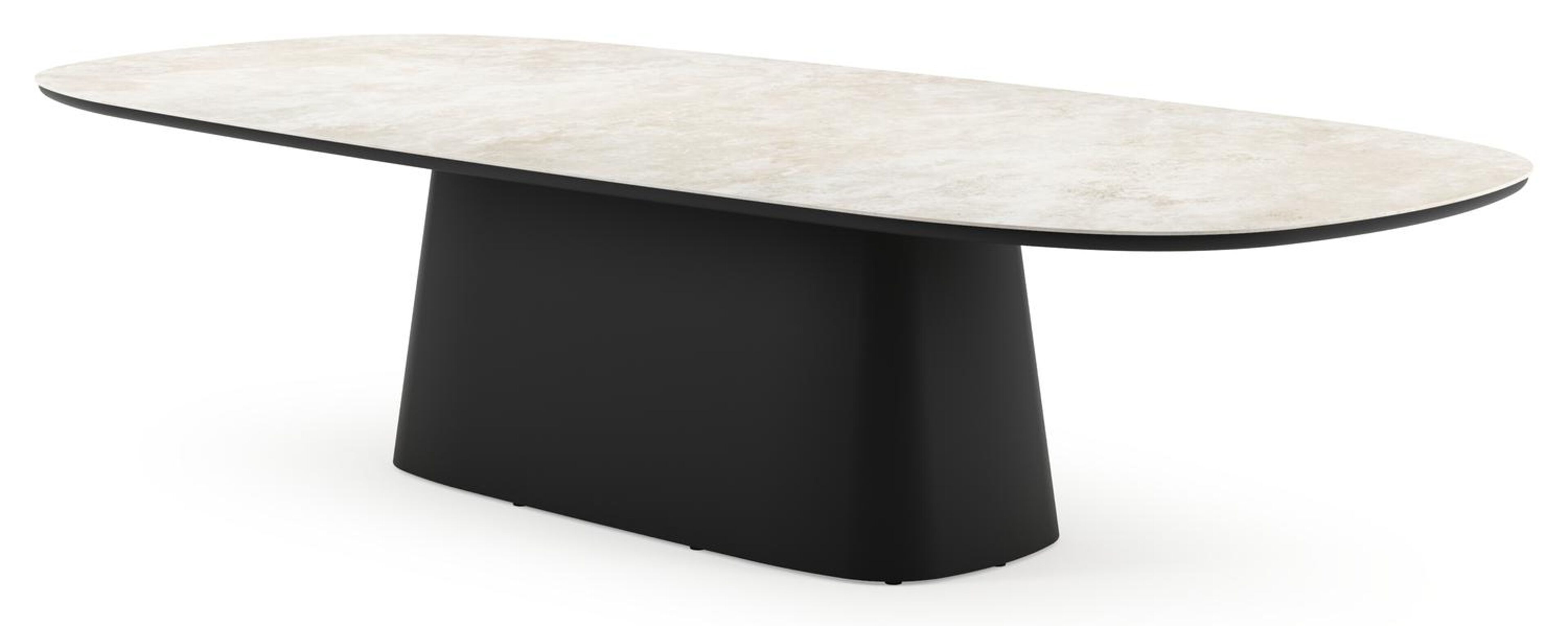 Amico tuintafel bombo xl in zwart aluminium en volkeramiek Rapolano - L 320 x B 148 x H 74 cm