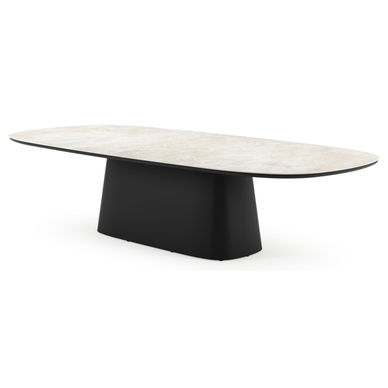 Amico tuintafel bombo xl in zwart aluminium en volkeramiek Rapolano - L 320 x B 148 x H 74 cm