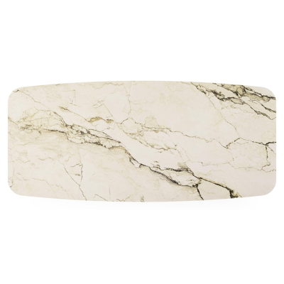 Pagino tuintafel bootvorm in zwart aluminium en volkeramiek colorado dunes - L 255 x B 115 x H 73 cm