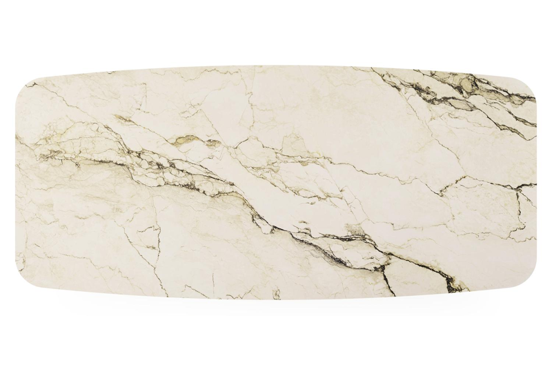 Pagino tuintafel bootvorm in zwart aluminium en volkeramiek colorado dunes - L 255 x B 115 x H 73 cm