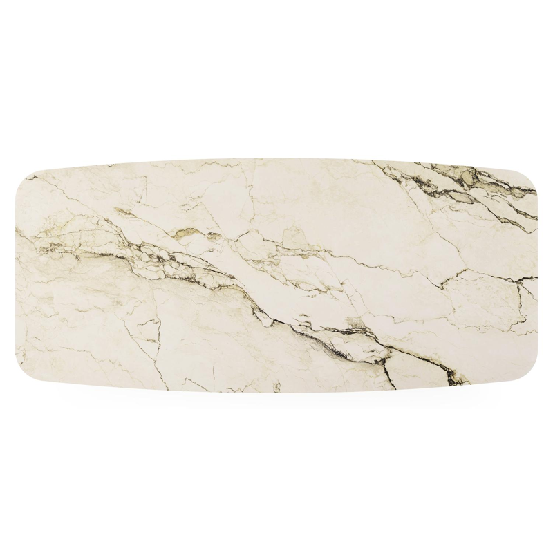 Pagino tuintafel bootvorm in zwart aluminium en volkeramiek colorado dunes - L 255 x B 115 x H 73 cm