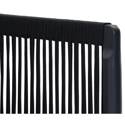 Urbino loungezetel 2 x 1-zit in zwart aluminium en zwart rope met natte grey chine all weather sunbrella® luxe kussen