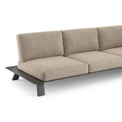 Cesano loungeset in zwart aluminium met bora jungle all weather Cosytica kussen