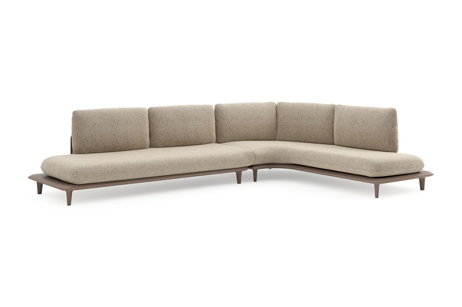 Bomero loungehoek in taupe aluminium met bora jungle all weather cosytica kussen