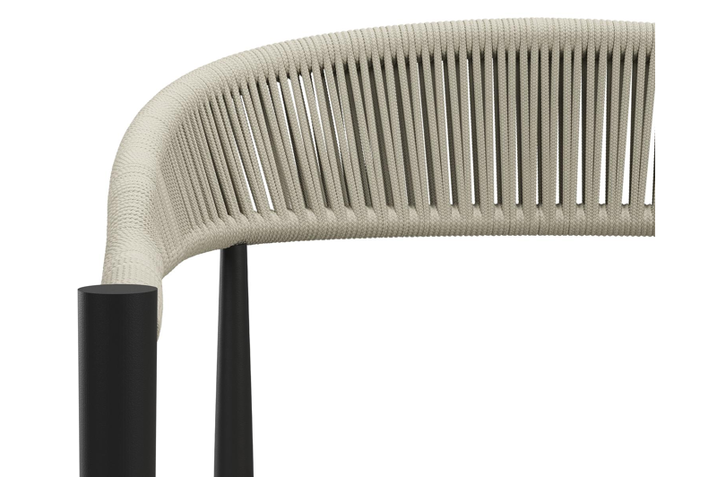 Ensemble de jardin Calzo en aluminium noir et polywood avec 6 chaises de jardin empilable Guarda