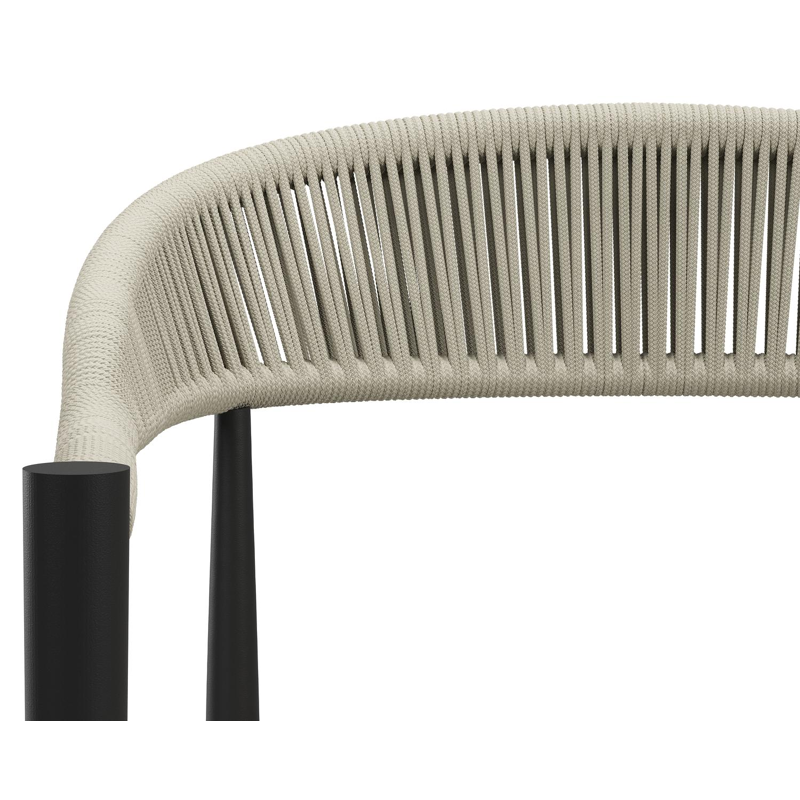 Chaise de jardin Guarda en aluminium noir et corde