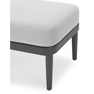 Pouf Orso en aluminium noir et coussins en all weather sunbrella® luxe Natte Grey Chine