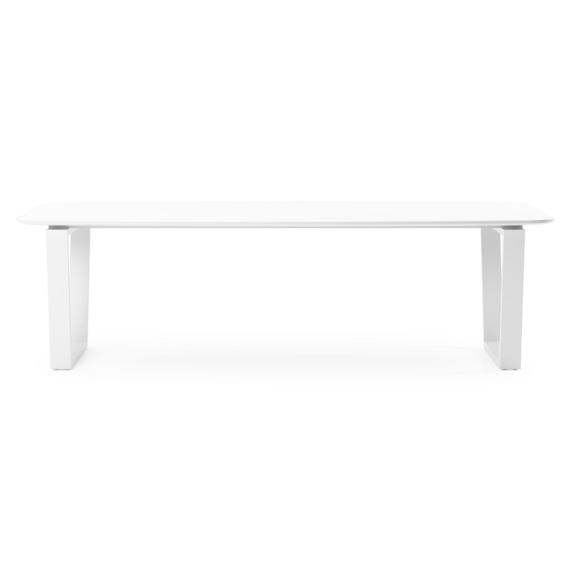 Pagino tuintafel in wit aluminium en volkeramiek arctic white - L 255 x B 115 x H 74 cm