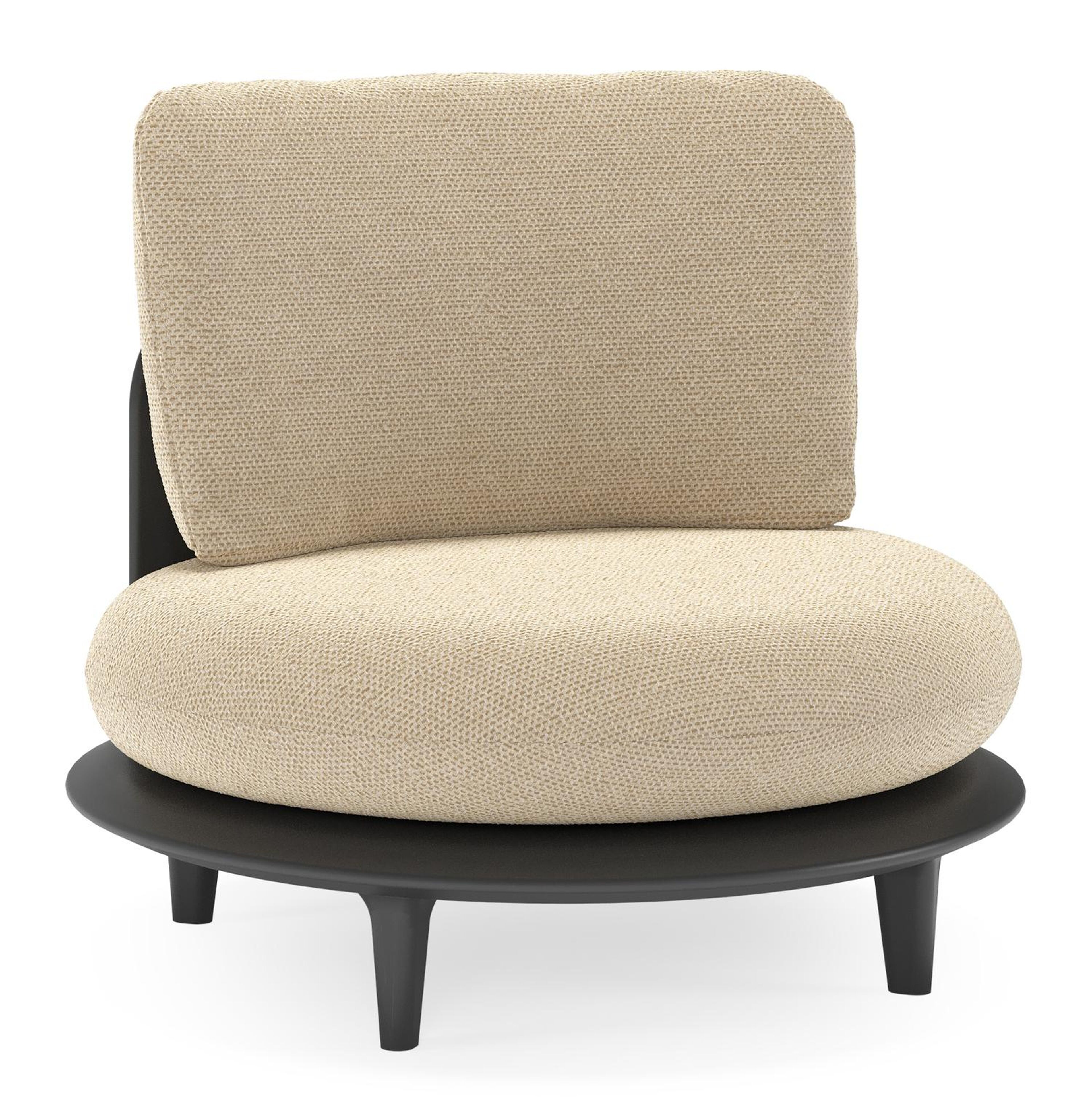 Bomero loungestoel in zwart aluminium met althea camel all weather cosytica kussen