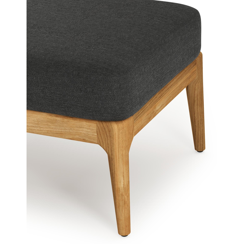 Orso poef in teak met Chartres Sooty all weather sunbrella® luxe kussen