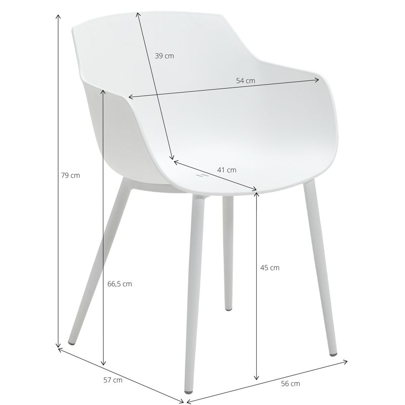 Toma tuinset in wit aluminium en naturel polywood tafelblad met 8 Paco tuinstoelen