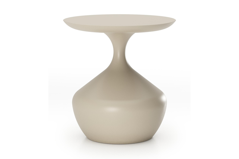 Bomero bijzettafel in beige aluminium - Dia. 48 x H 50 cm