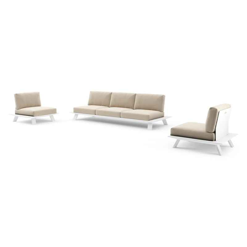 Cesano loungeset in wit aluminium met althea chalk all weather Cosytica kussen