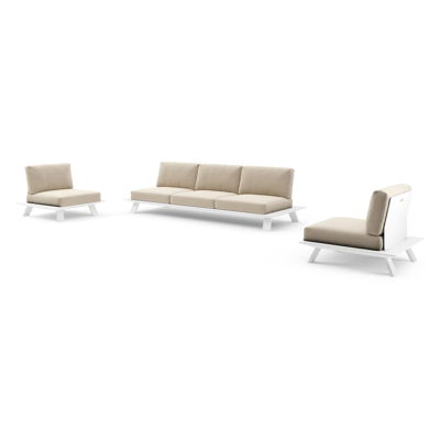 Cesano loungeset in wit aluminium met althea chalk all weather Cosytica kussen