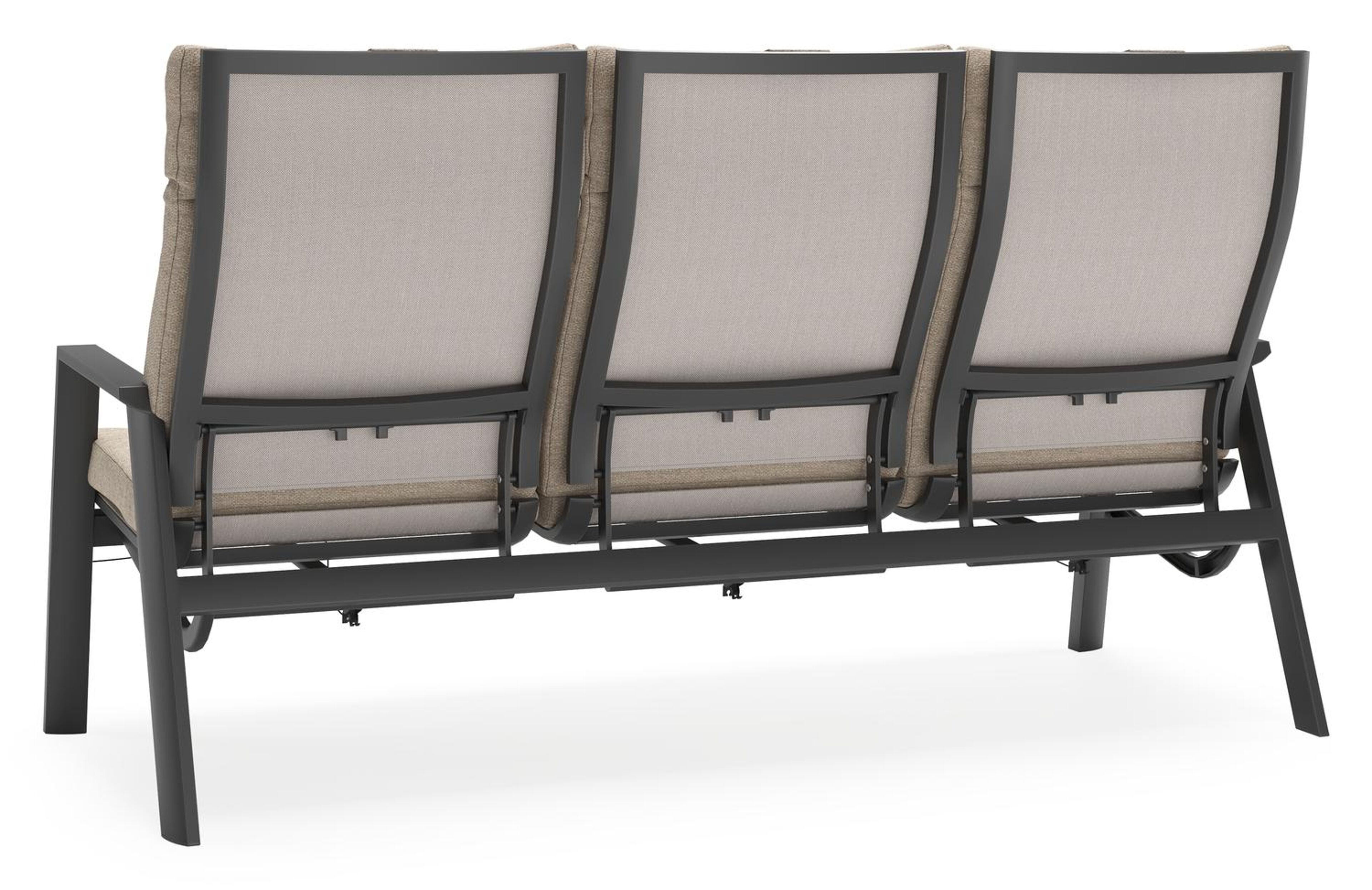 Prato loungebank in zwart aluminium met rustic weather+ softtouch kussen