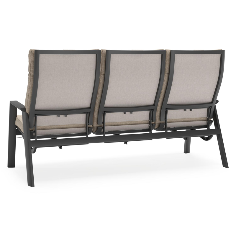 Prato loungebank in zwart aluminium met rustic weather+ softtouch kussen