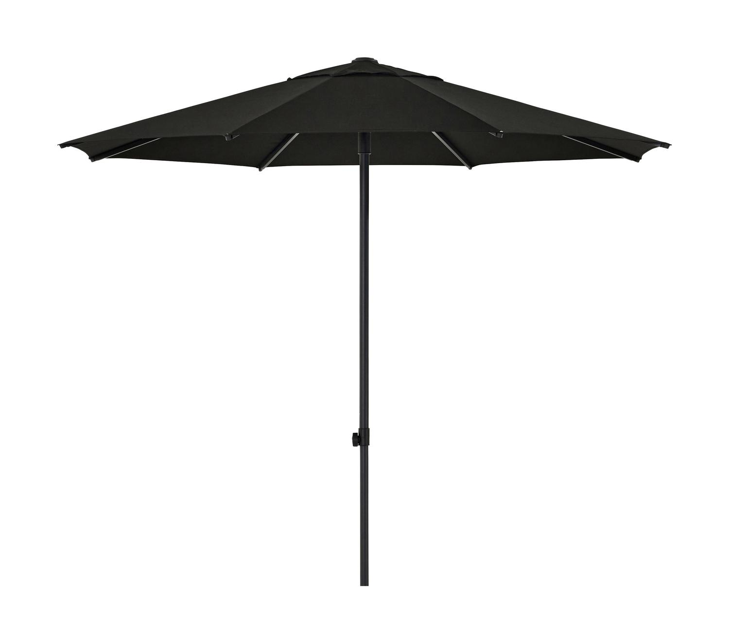 Umbria staanparasol in zwart aluminium met zwart all weather sunbrella® premium parasoldoek - Dia. 250 cm (zonder voet)