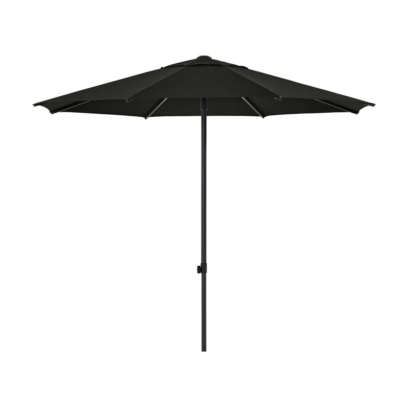 Umbria staanparasol in zwart aluminium met zwart all weather sunbrella® premium parasoldoek - Dia. 250 cm (zonder voet)
