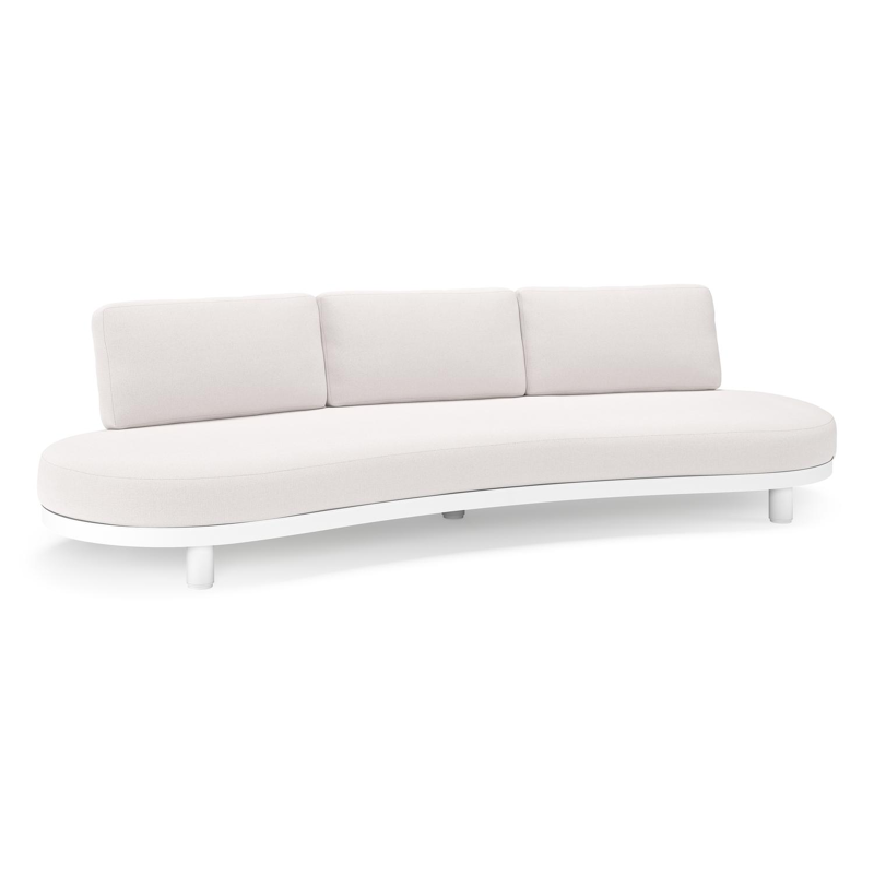 Donato loungebank in wit aluminium met all weather sunbrella® luxe Savane Whisper kussen