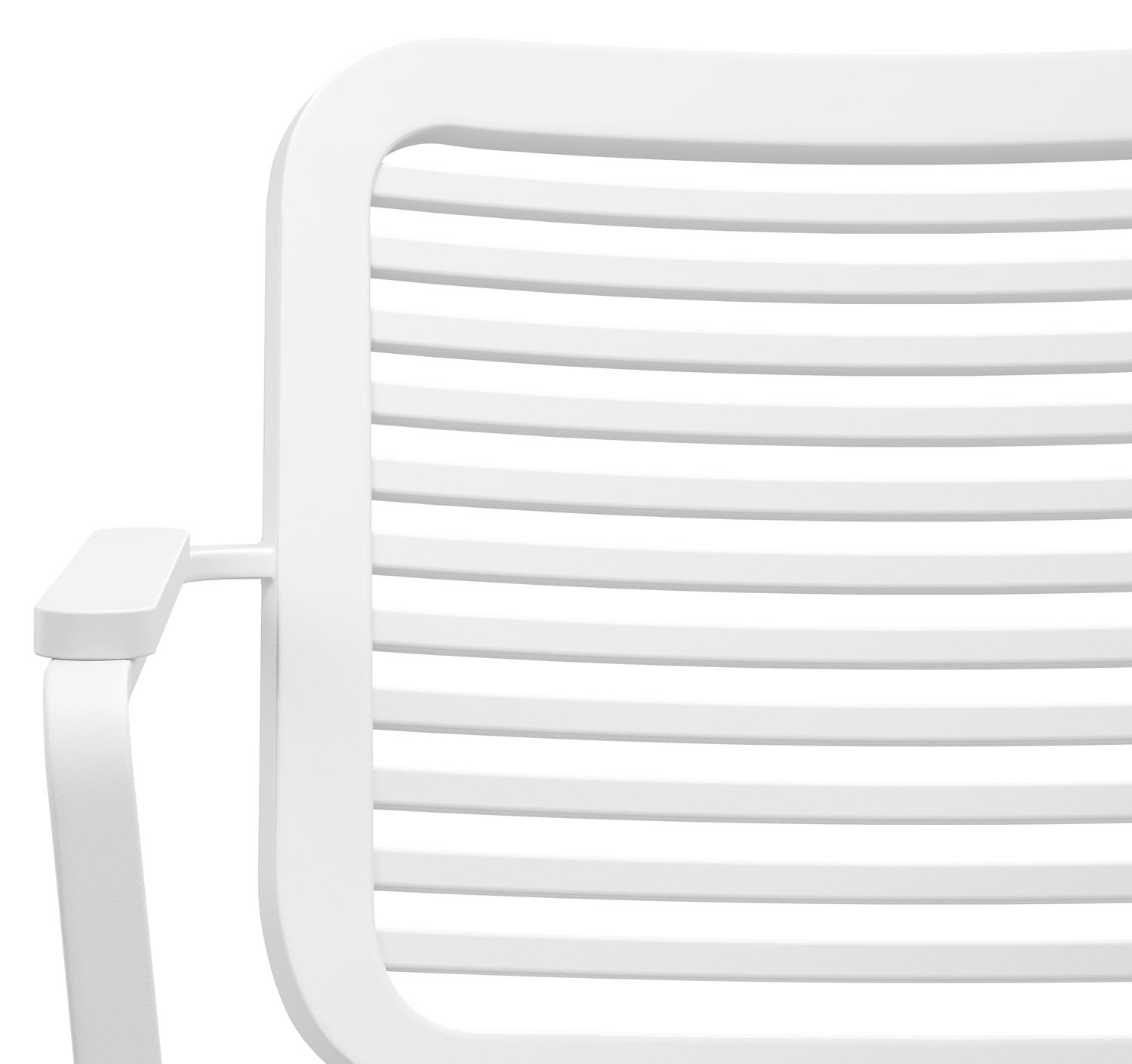 Chaise de jardin empilable Fano en aluminium blanc