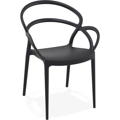 Mila stapelbare tuinstoel zwart - kunststof