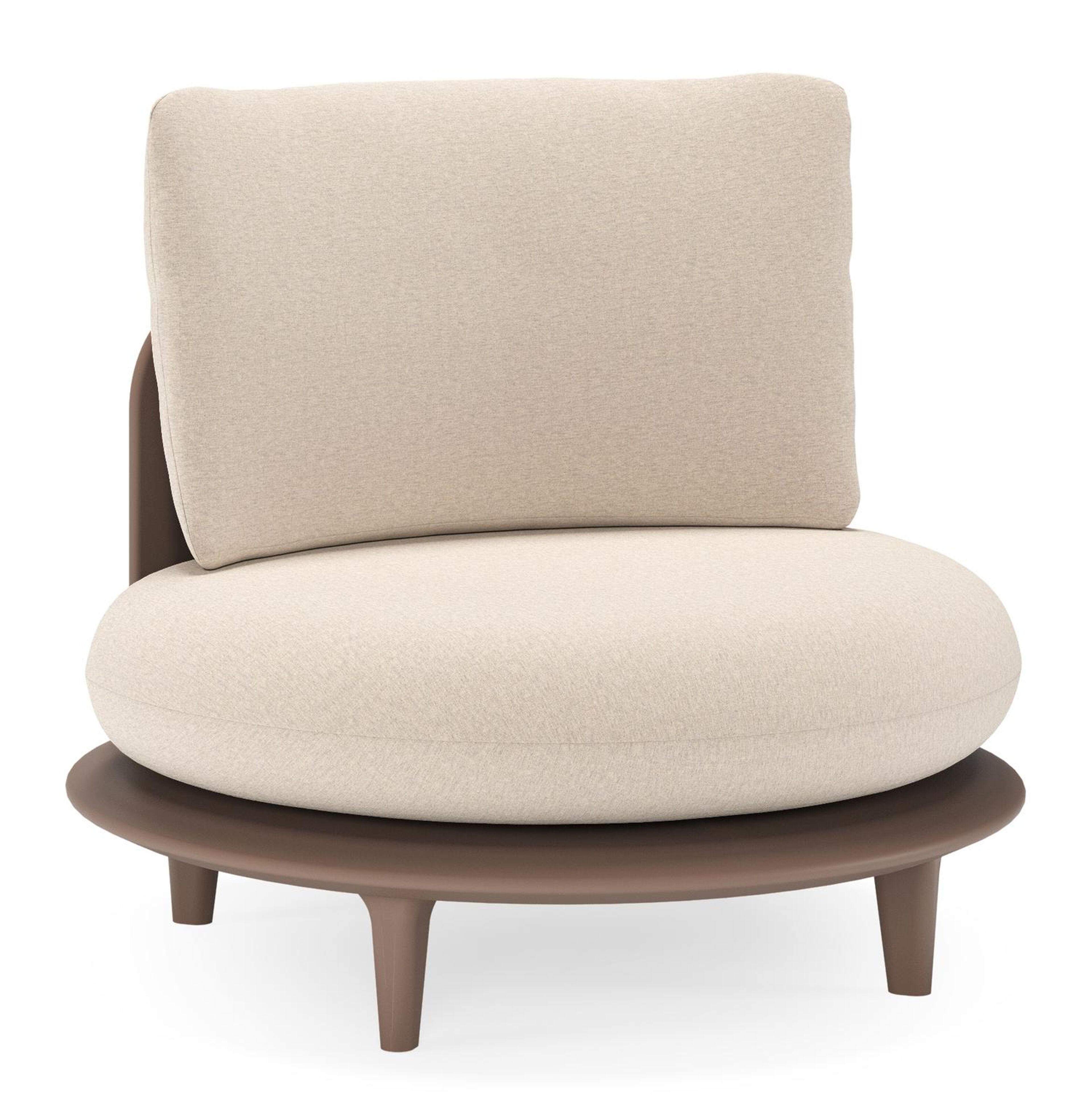 Bomero loungestoel in taupe aluminium met heritage ash all weather sunbrella® luxe kussen