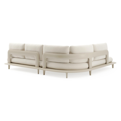 Bomero loungehoek in beige aluminium met althea off white all weather cosytica kussen