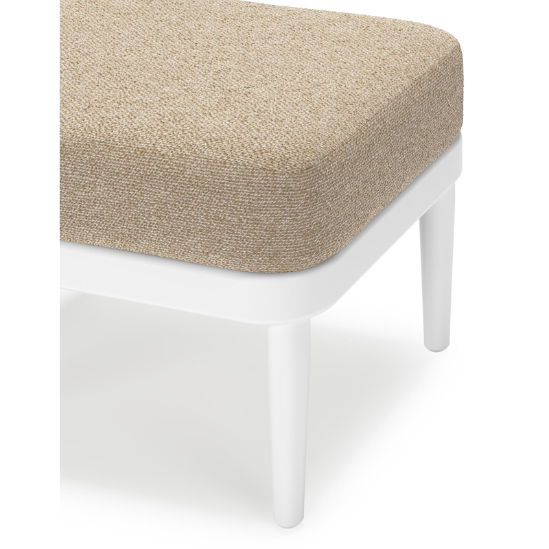 Pouf Orso en aluminium blanc et coussins en all weather cosytica Madagascar Oak